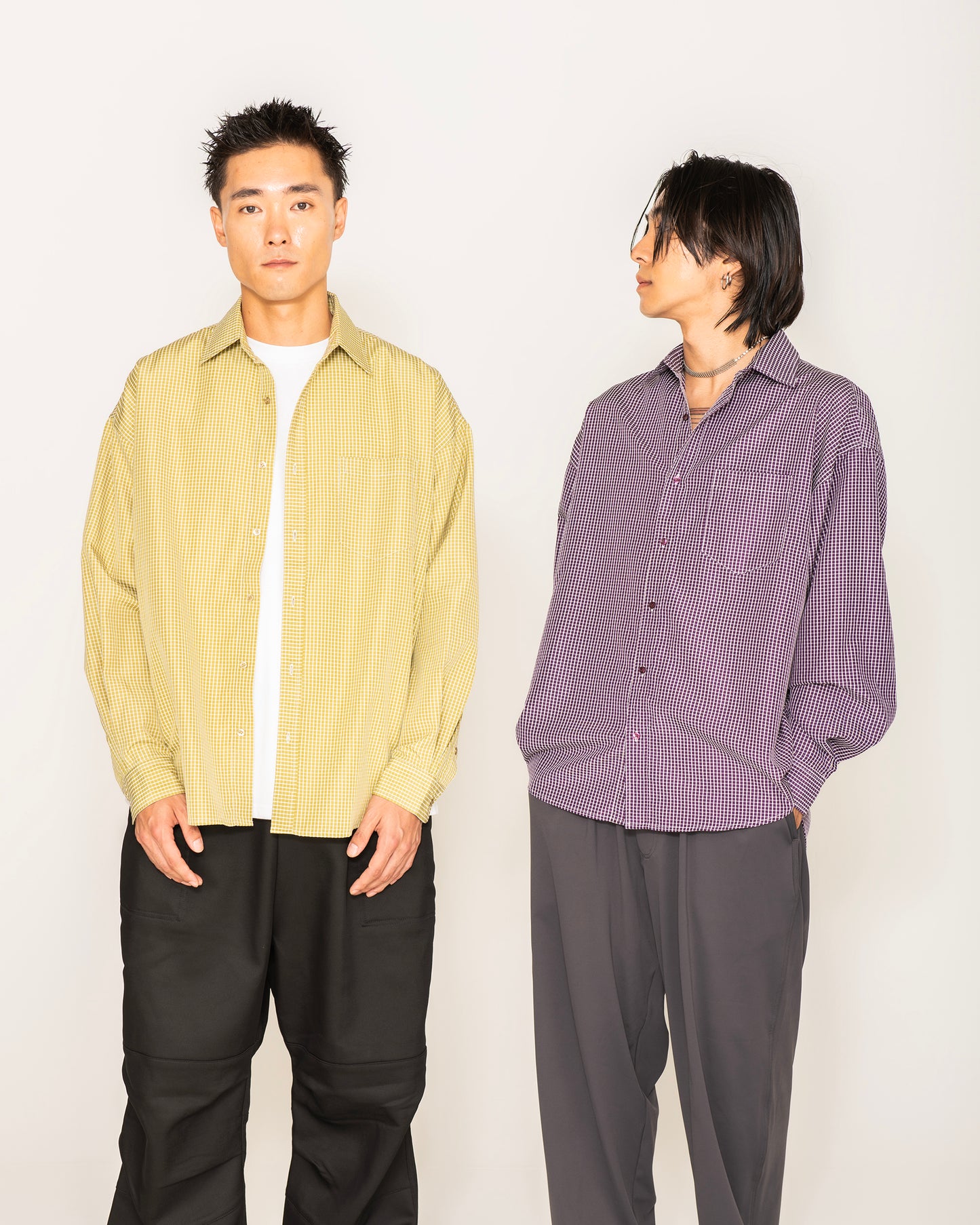 BASIC CHECK SHIRTS / L.GREEN