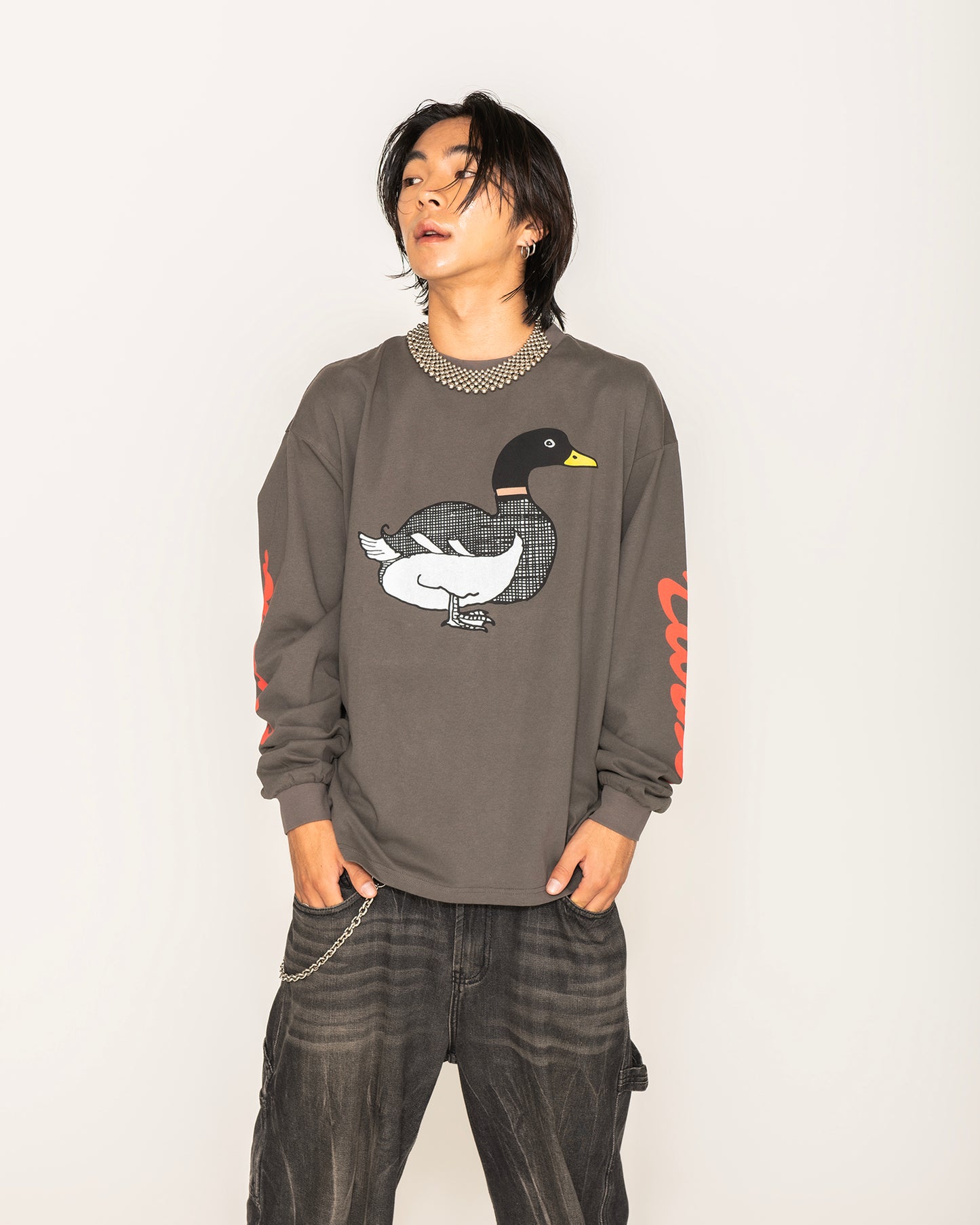 TURBO DUCK L/S TEE / L.BLACK
