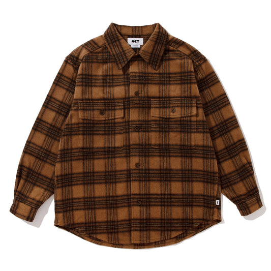 HEAVY WAIT FLANNEL SHIRTS JACKET / BROWN CHECK