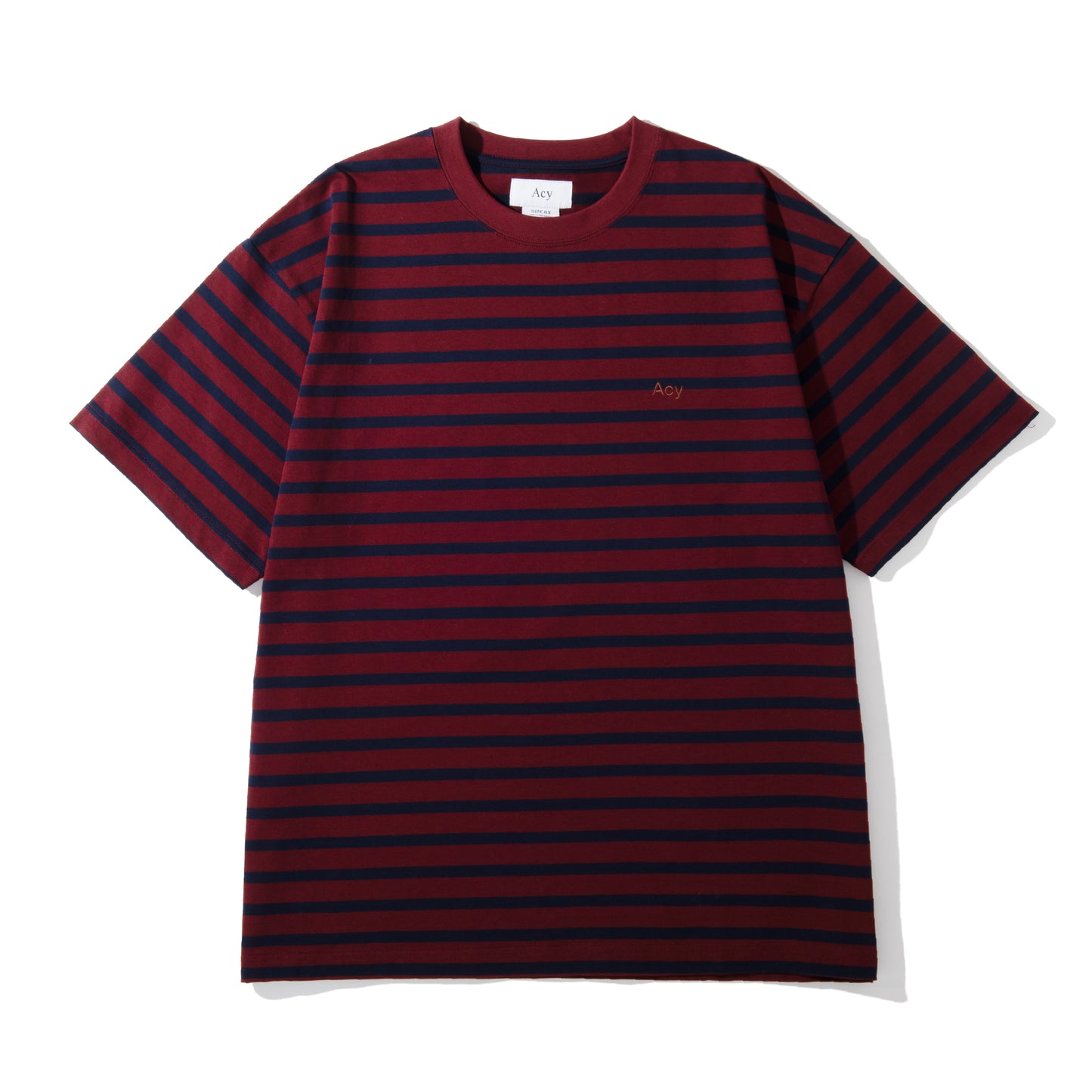 SS BORDER TEE / BURGUNDY