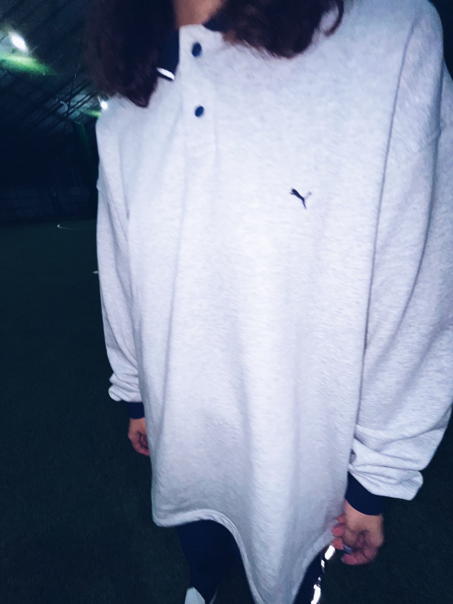 ×PUMA FOOTBALL SWEAT SHIRTS / NAVY