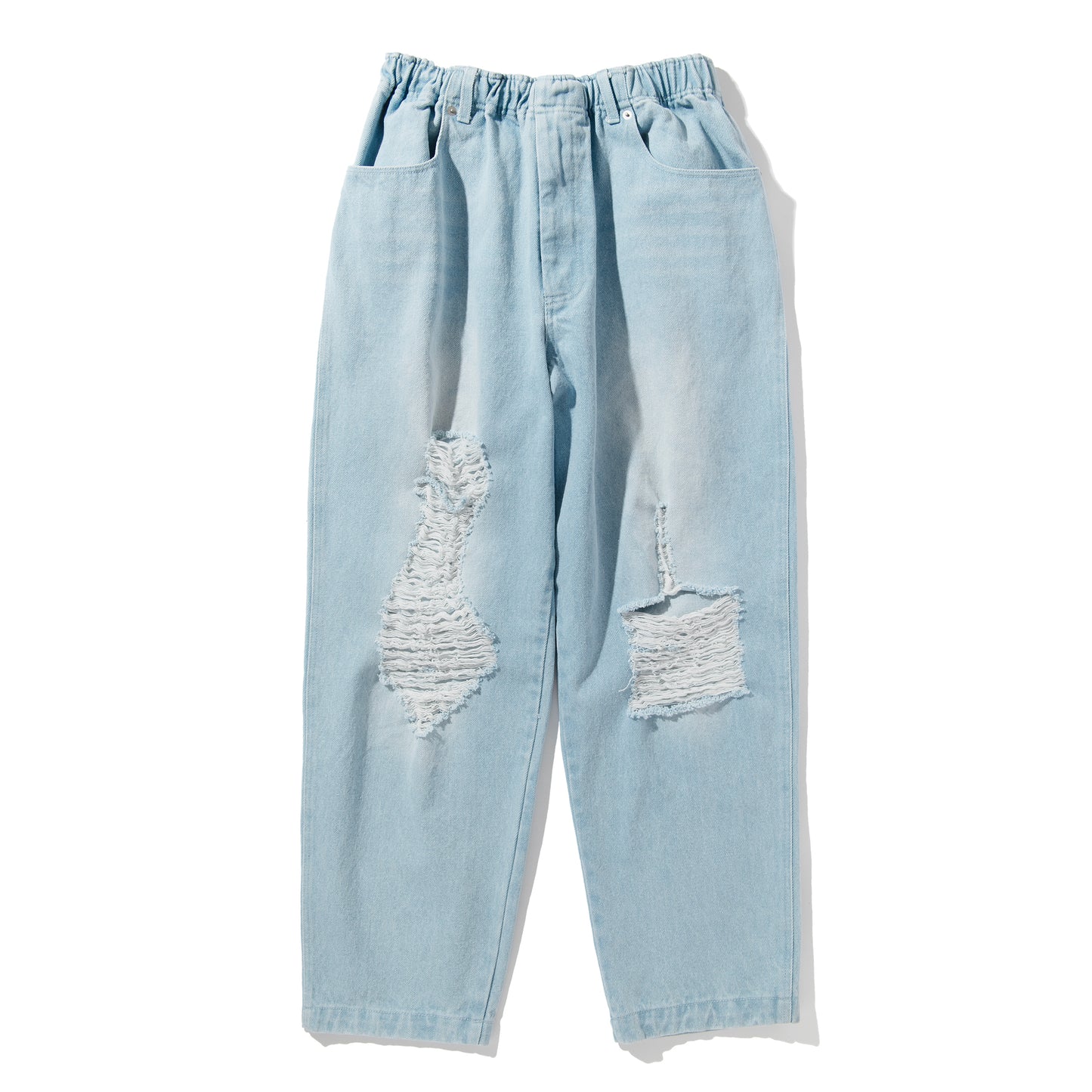 SCRATCH DENIM PANTS / BLUE