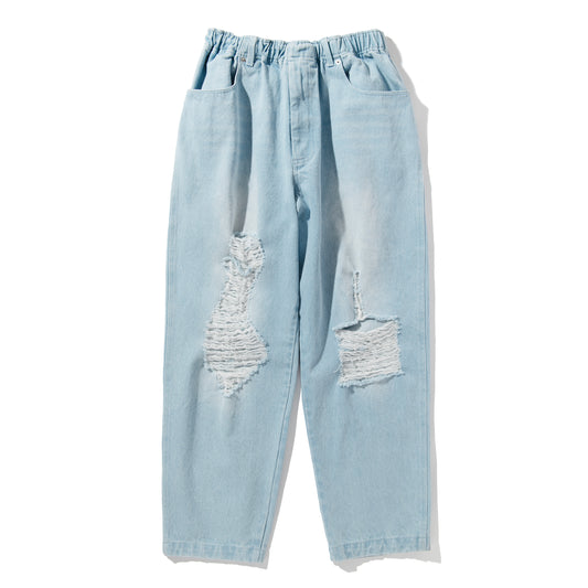 SCRATCH DENIM PANTS / BLUE