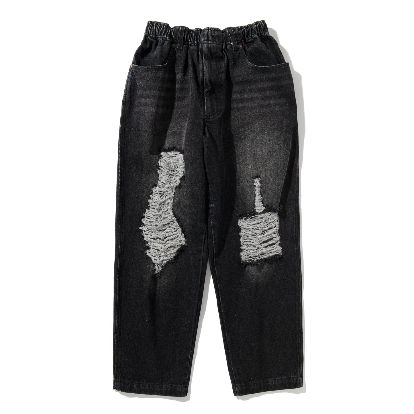 SCRATCH DENIM PANTS / BLACK