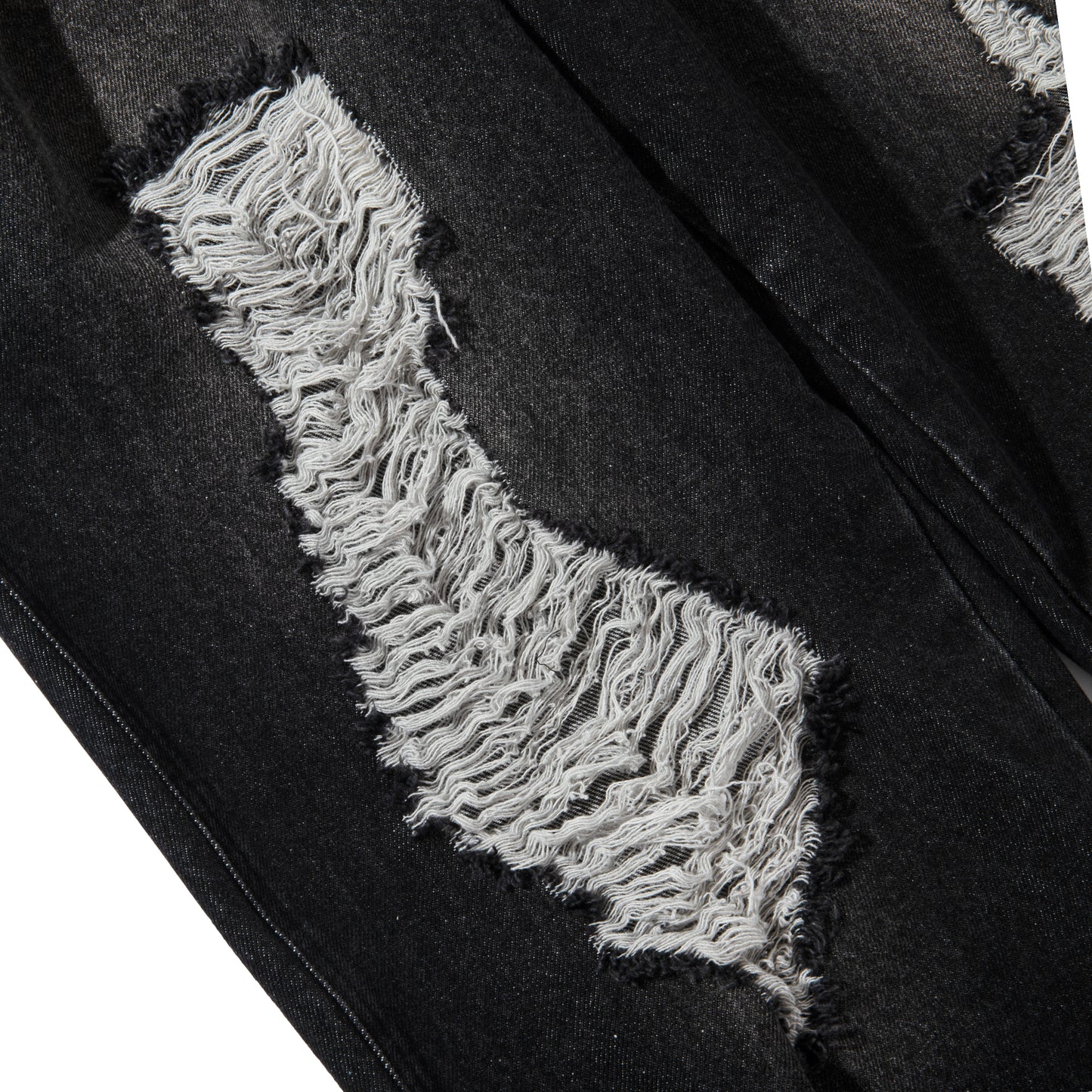 SCRATCH DENIM PANTS / BLACK