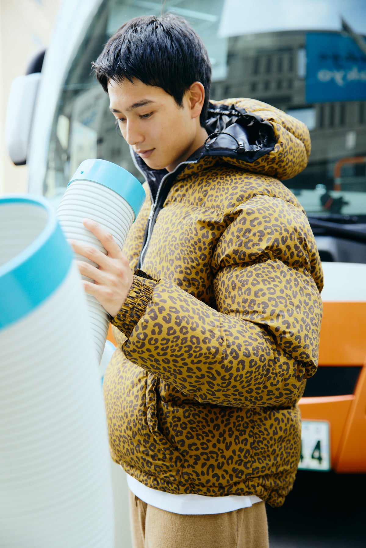 ALWACY HALF ZIP JACKET / LEOPARD