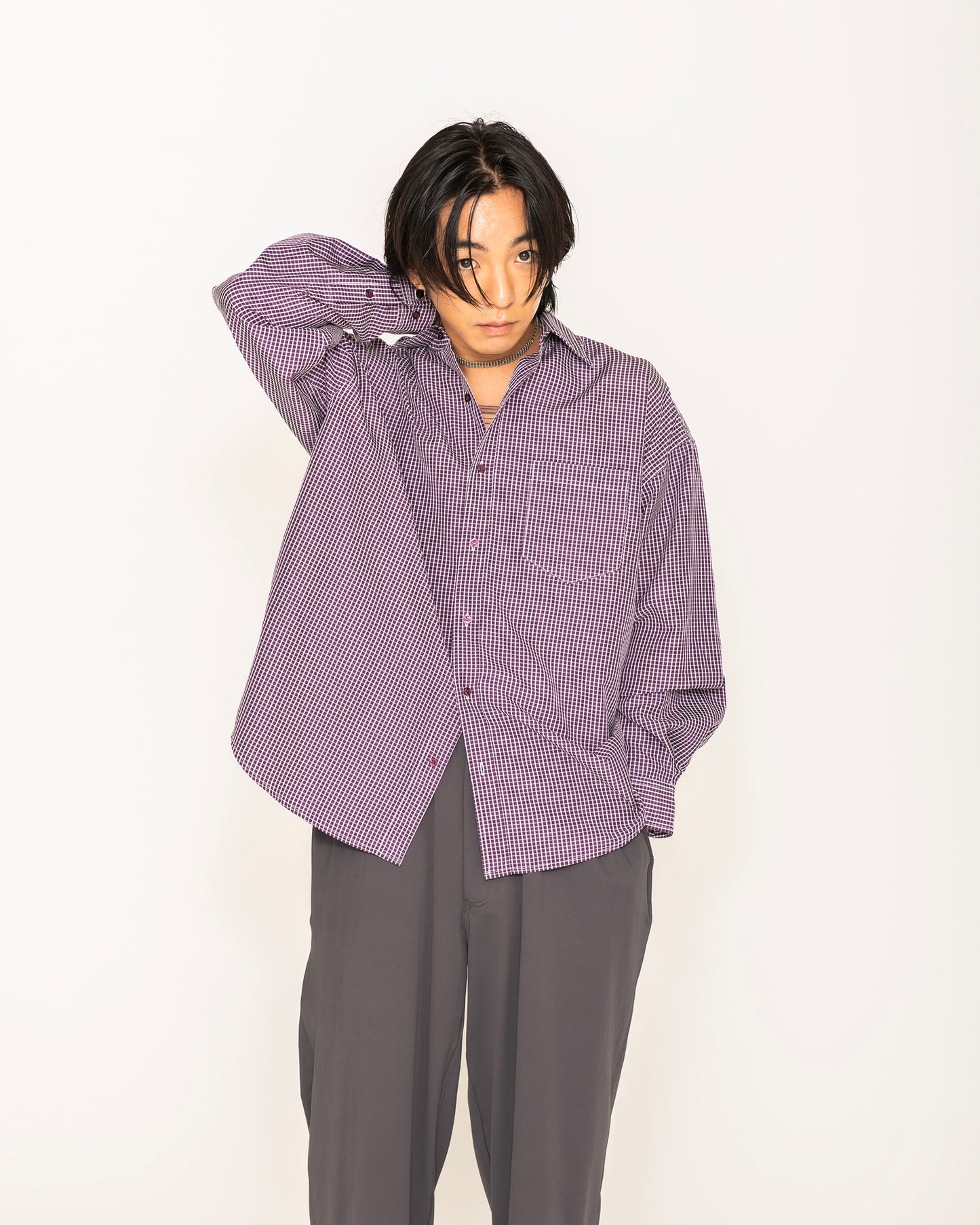 BASIC CHECK SHIRTS / PURPLE