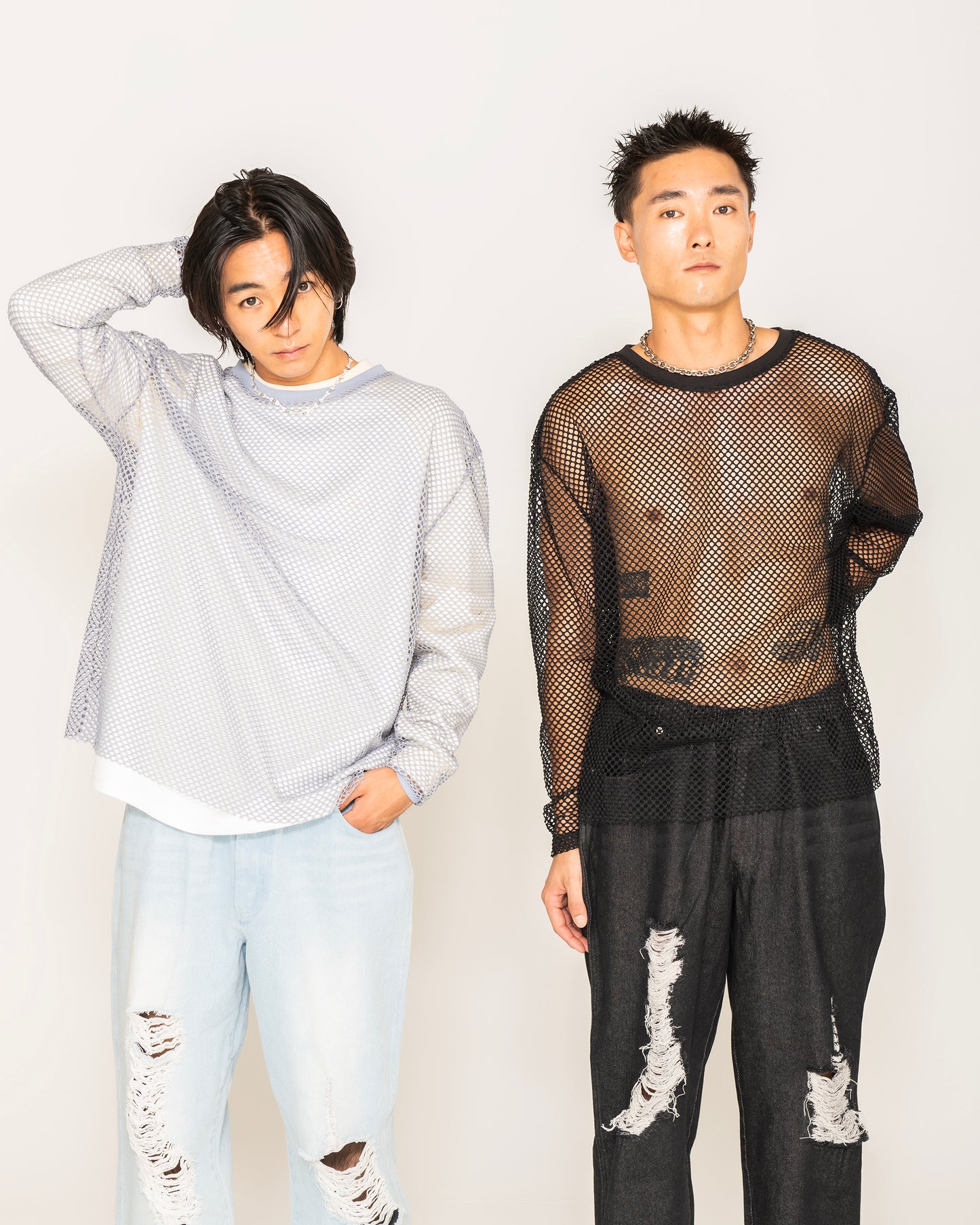 SCRATCH DENIM PANTS / BLACK