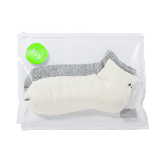 2-PAC M.SHORT SOCKS / WHITE&GRAY